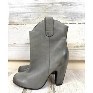 Kork Ease Womens 6.5 Gray Lena Leather Ankle Boot Western Heeled Bootie NEW